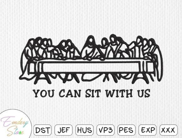 A Last Supper Silhouette Embroidery Design for Craft Markets