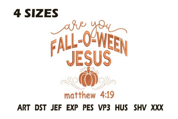 Charming Fall O Ween Jesus Embroidery Design