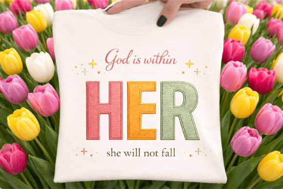 Christian Woman Faith Embroidery PNG: A Holiday Must-Have