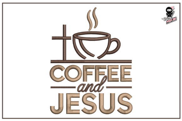 Coffee and Jesus: A Versatile Embroidery Design