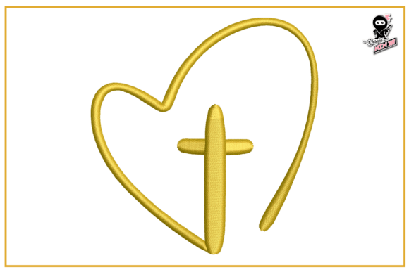 Elegant Christian Cross with Heart Design