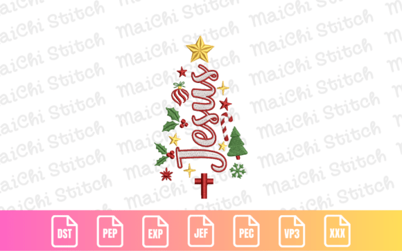 Jesus Christmas Tree: A Unique Holiday Embroidery Design
