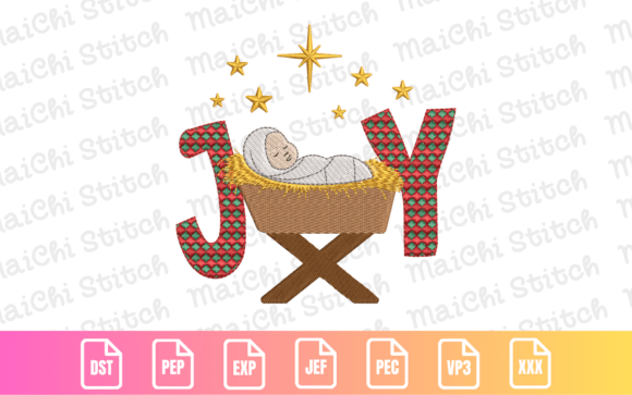 JOY Nativity: A Heartwarming Embroidery Design