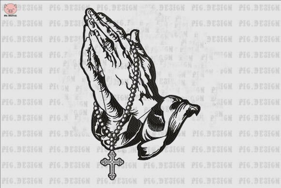 Praying Hands for Holiday Embroidery