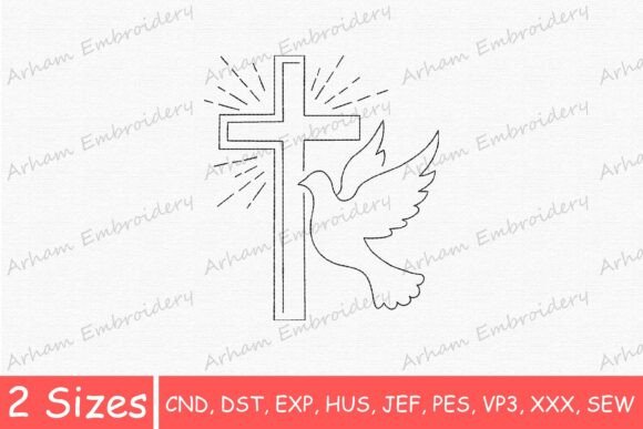 Reviewing the Christian Faith Cross and Dove Embroidery Design